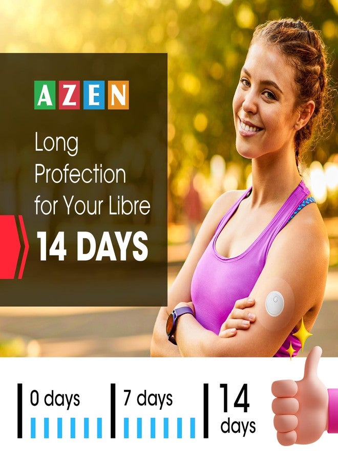 أزين مجموعة AZEN من 60 غطاءً لمستشعرات Freestyle لجهاز Libre 3، رقع لاصقة مقاومة للماء، شريط لاصق شفاف مقاوم للماء - Image 3